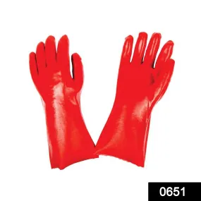 0651 - Cut Glove Reusable Rubber Hand Gloves (Red) - 1 pc