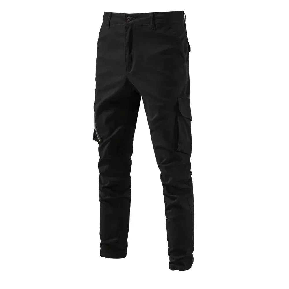 100% Cotton Men's Cargo Trousers High Quality Casual Pants for Men New Spring Zipper Multi-pockets Streetwear Pants Men v1