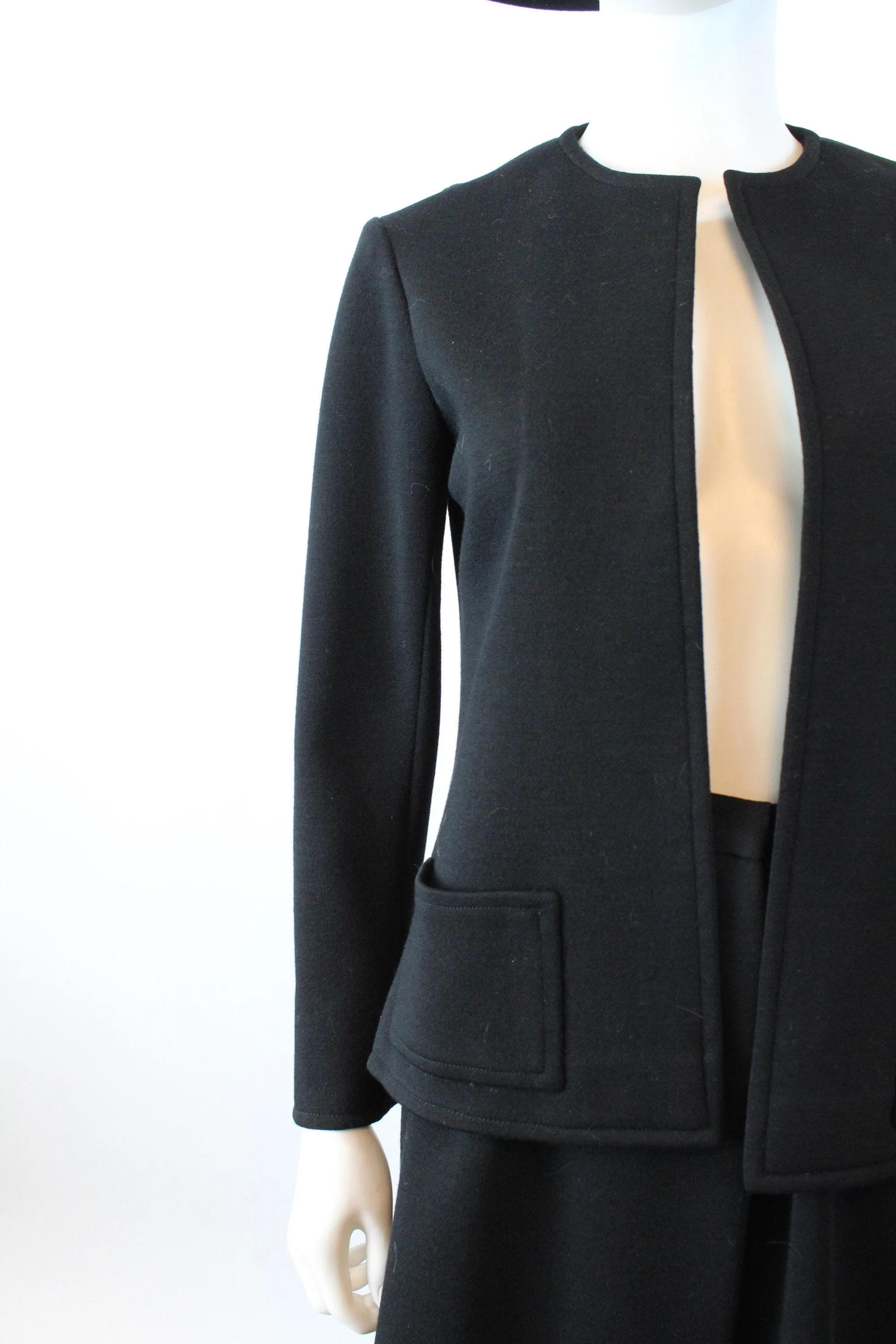 1970s HALSTON SUIT wrap skirt and jacket xs | new winter