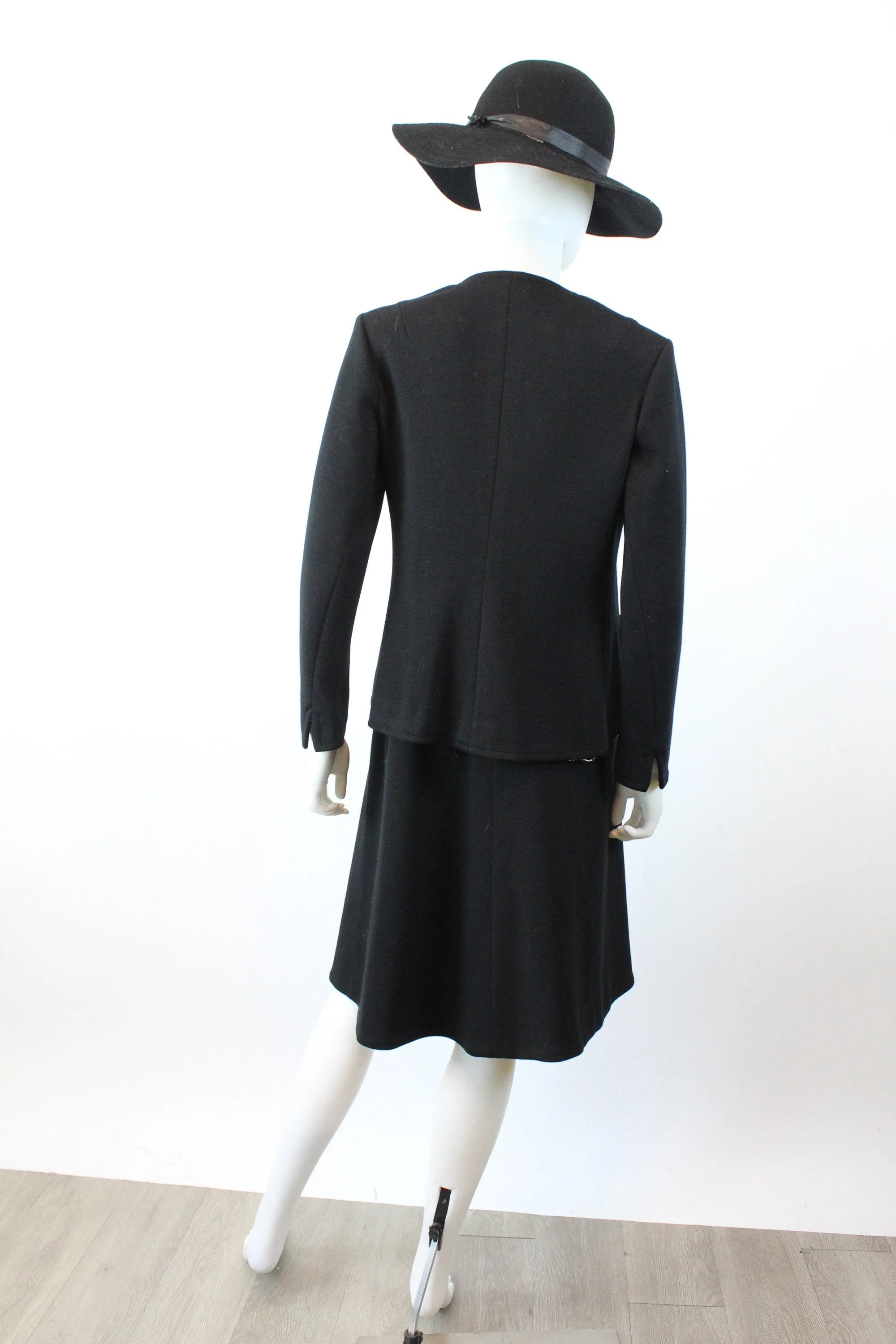 1970s HALSTON SUIT wrap skirt and jacket xs | new winter