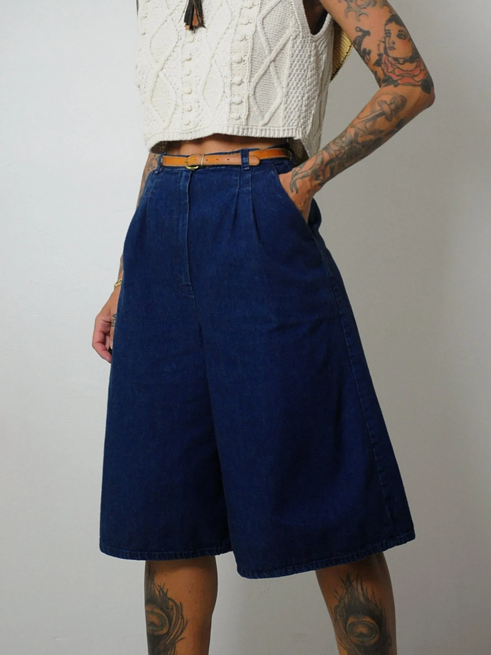 1970's Indigo Gaucho Jeans / 27" waist