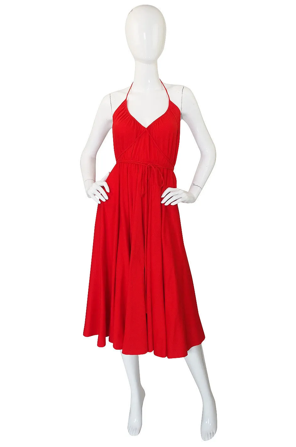 1978 Collection Rare Backless Red Halston Dress