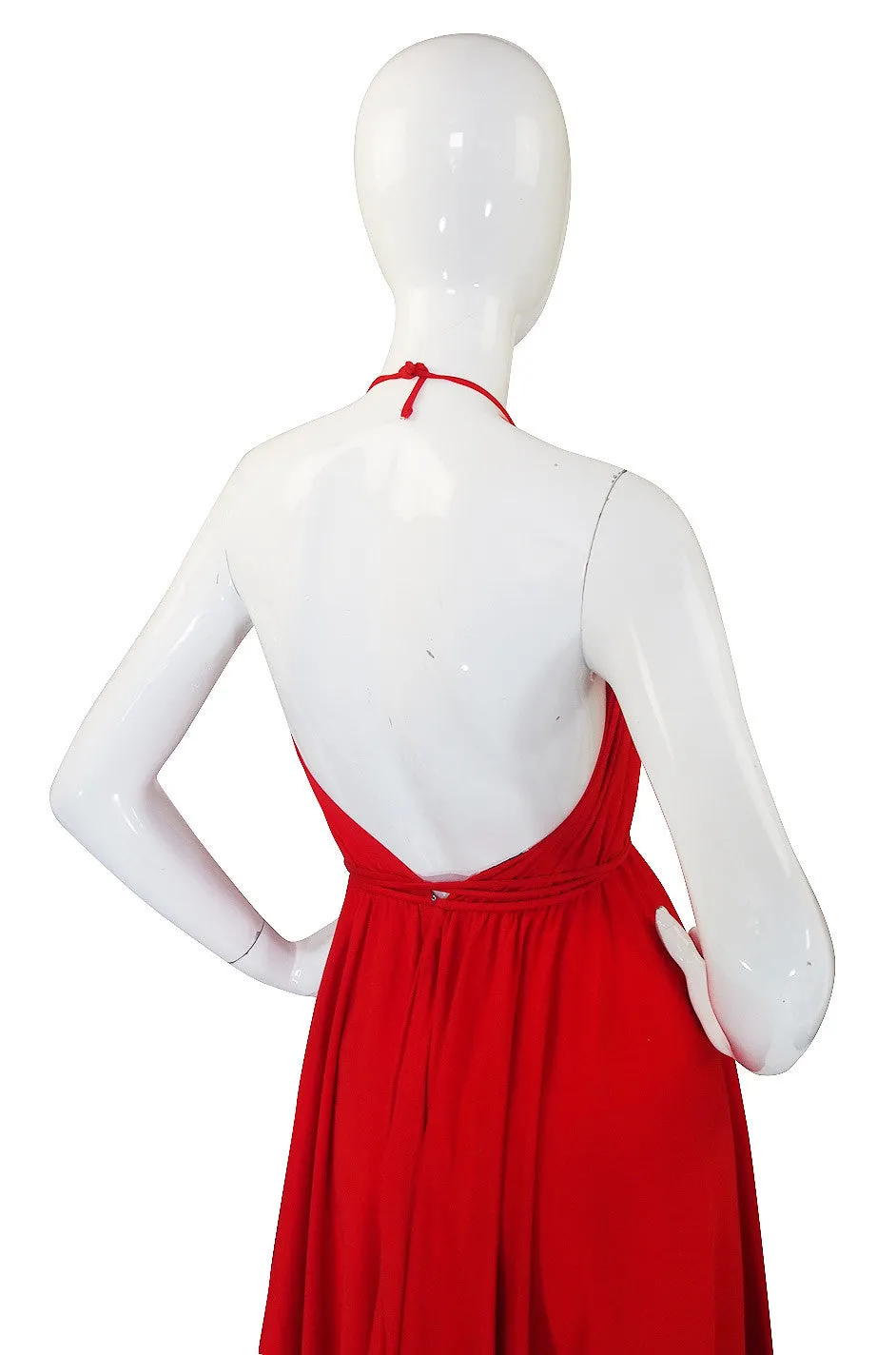 1978 Collection Rare Backless Red Halston Dress