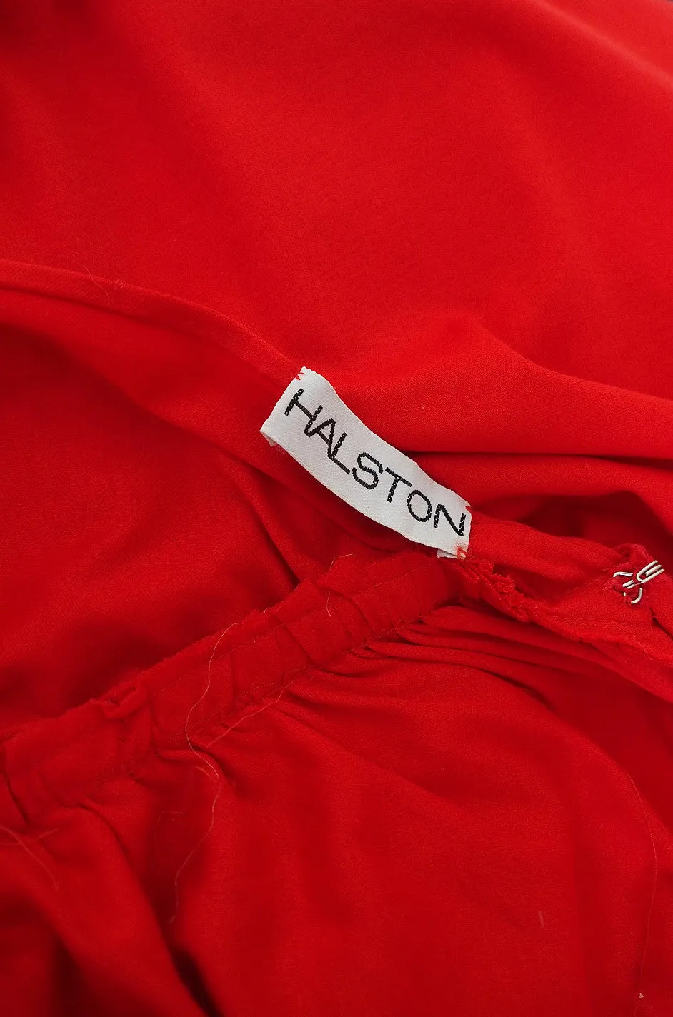 1978 Collection Rare Backless Red Halston Dress