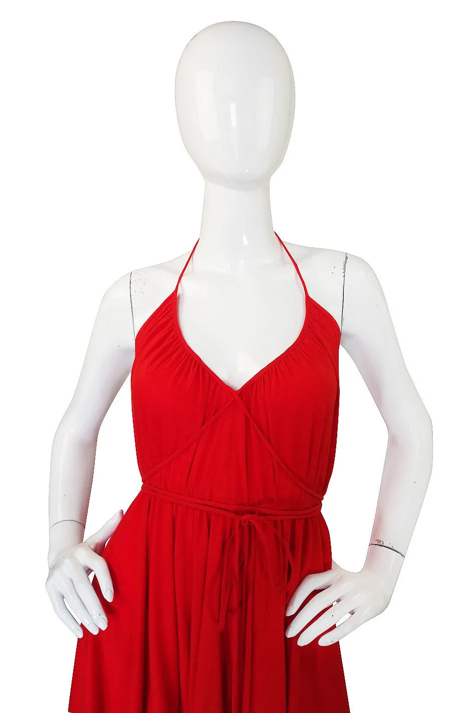 1978 Collection Rare Backless Red Halston Dress