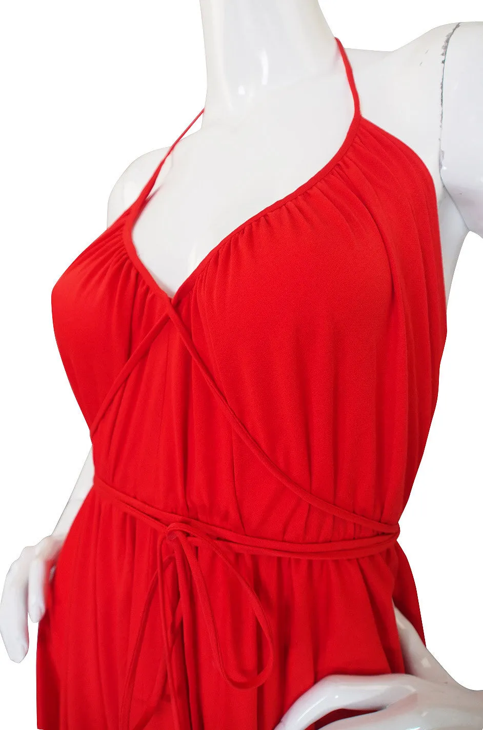 1978 Collection Rare Backless Red Halston Dress