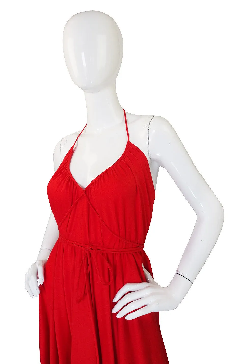 1978 Collection Rare Backless Red Halston Dress