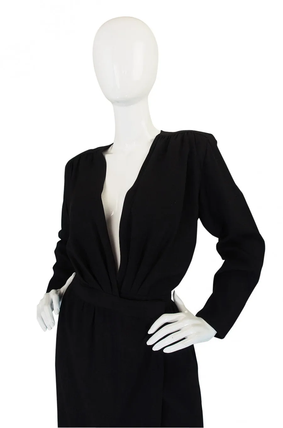 1985 Yves Saint Laurent Plunge Wrap Dress