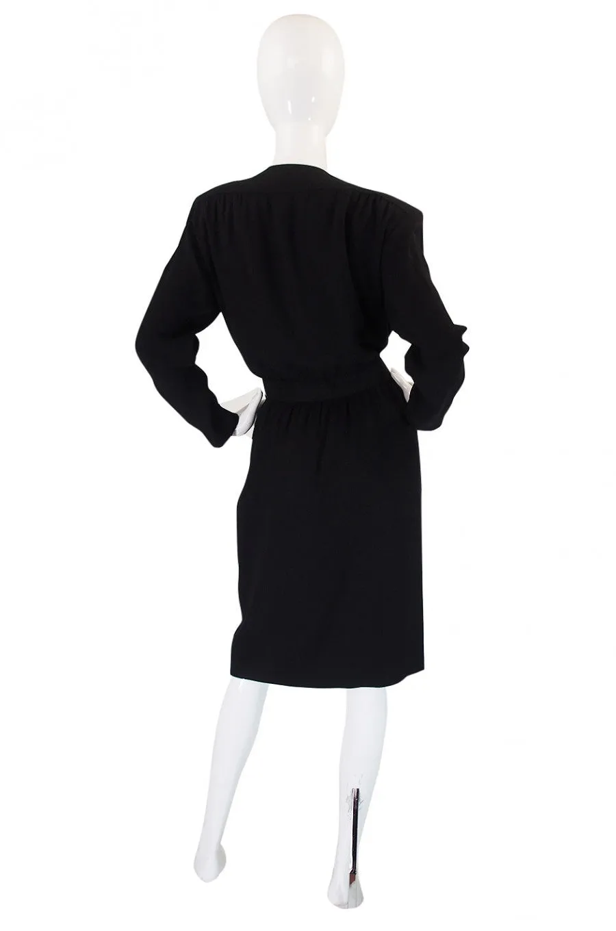 1985 Yves Saint Laurent Plunge Wrap Dress