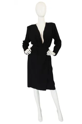 1985 Yves Saint Laurent Plunge Wrap Dress