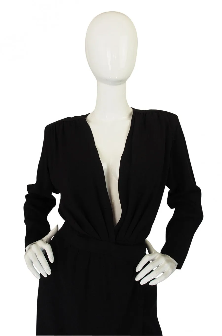 1985 Yves Saint Laurent Plunge Wrap Dress