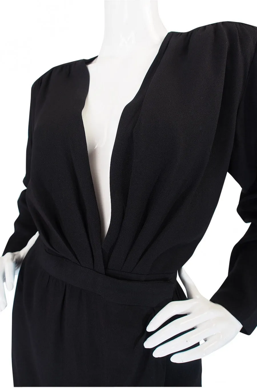 1985 Yves Saint Laurent Plunge Wrap Dress