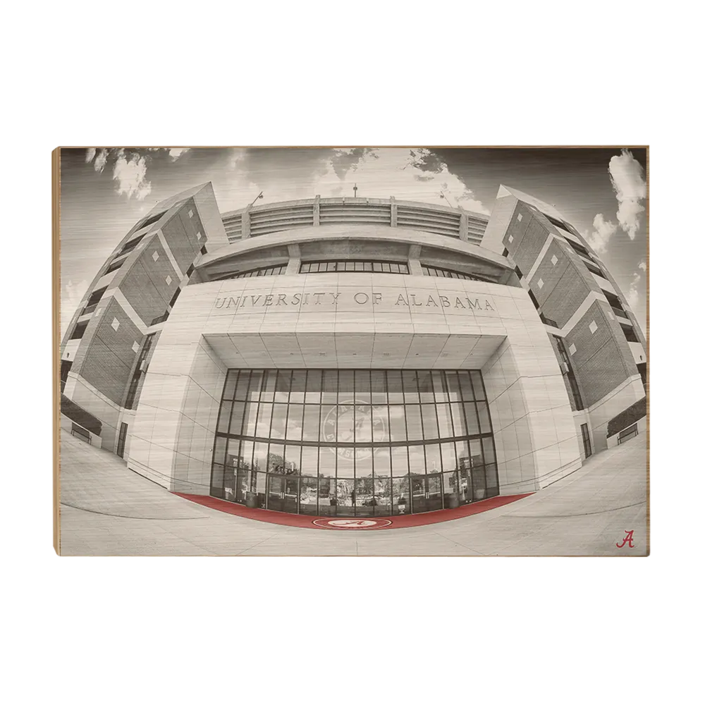 Alabama Crimson Tide - Bryant-Denny Main Entrance B&W