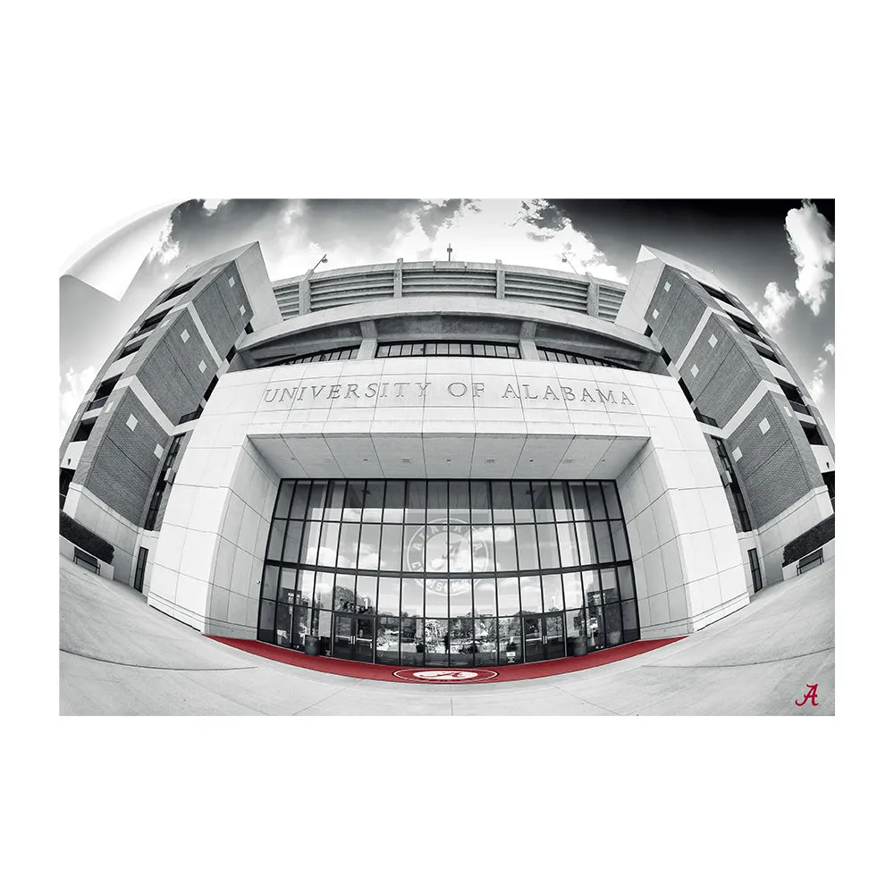 Alabama Crimson Tide - Bryant-Denny Main Entrance B&W