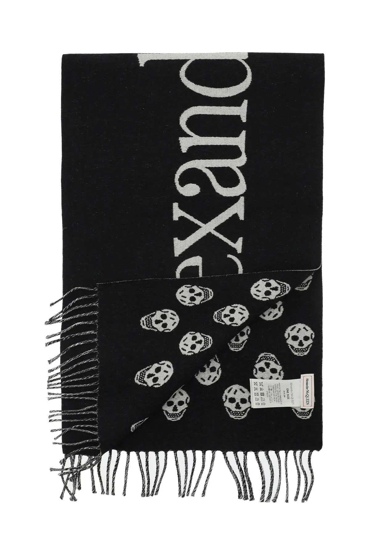 Alexander mcqueen jacquard wool reversible scarf