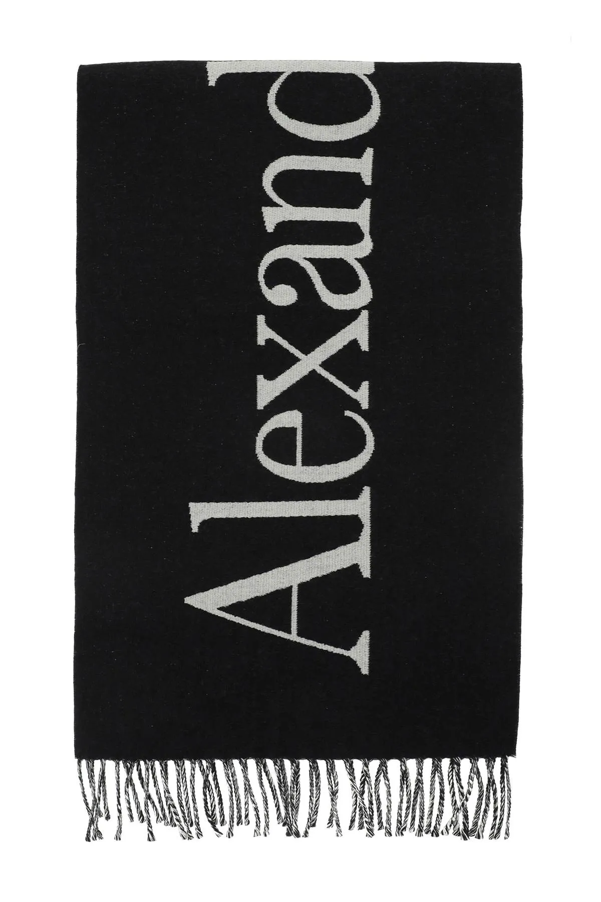 Alexander mcqueen jacquard wool reversible scarf