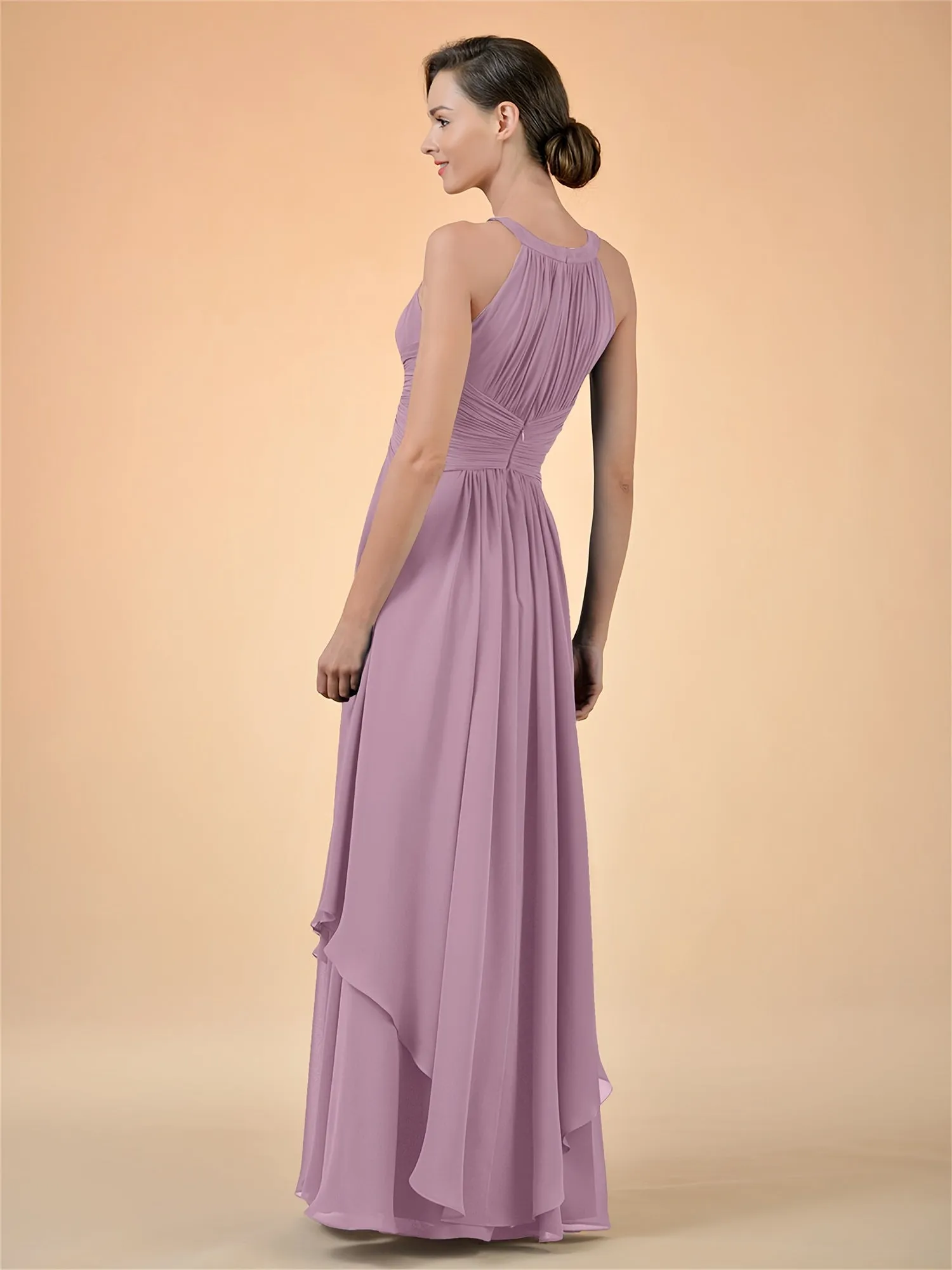 ALICEPUB Jewel Chiffon Bridesmaid Dress Long A-Line Party Prom Gown Evening Dress Plus Size