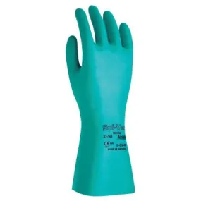 Ansell AlphaTec® Solvex® Nitrile Gloves, Gauntlet Cuff, Unlined, Size 11, Green, 15 mil, 37-155-11