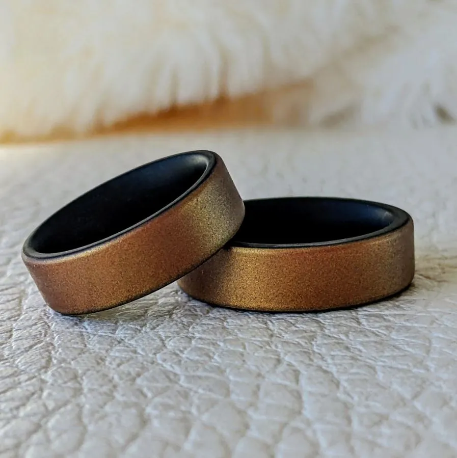 Antique Gold Dual Layer Breathable Silicone Ring