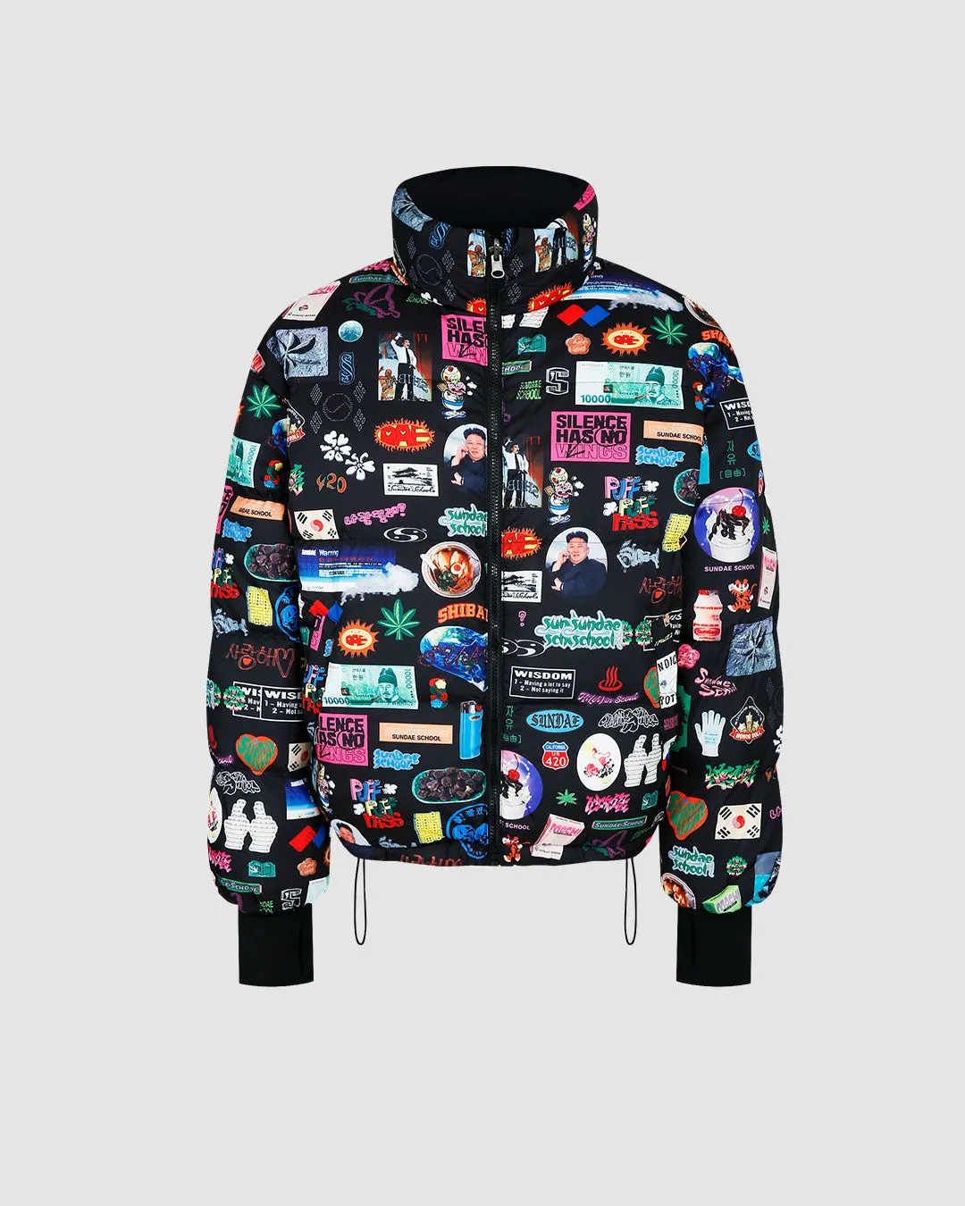 Archive Collage Puffer Jacket (Reversible)