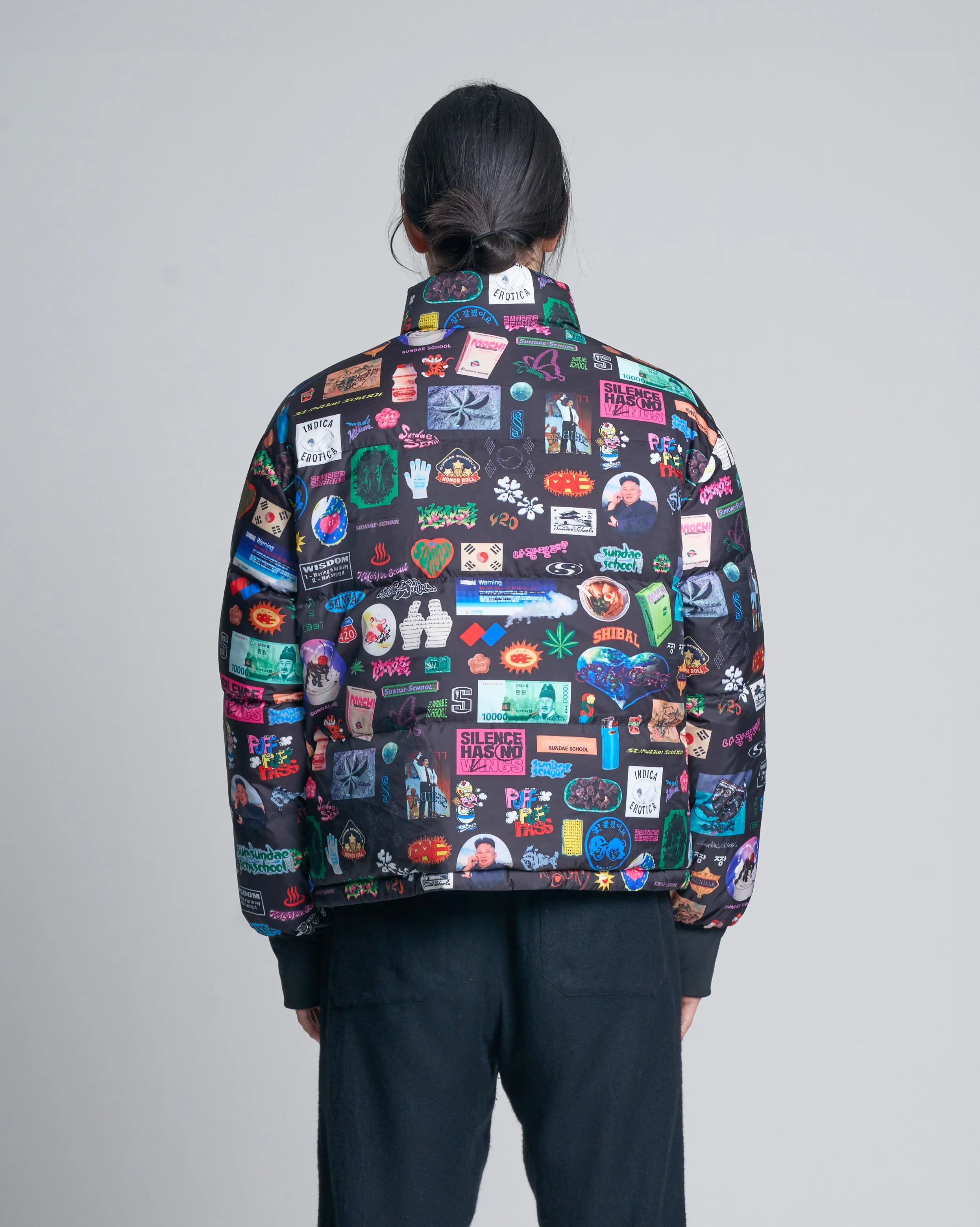 Archive Collage Puffer Jacket (Reversible)