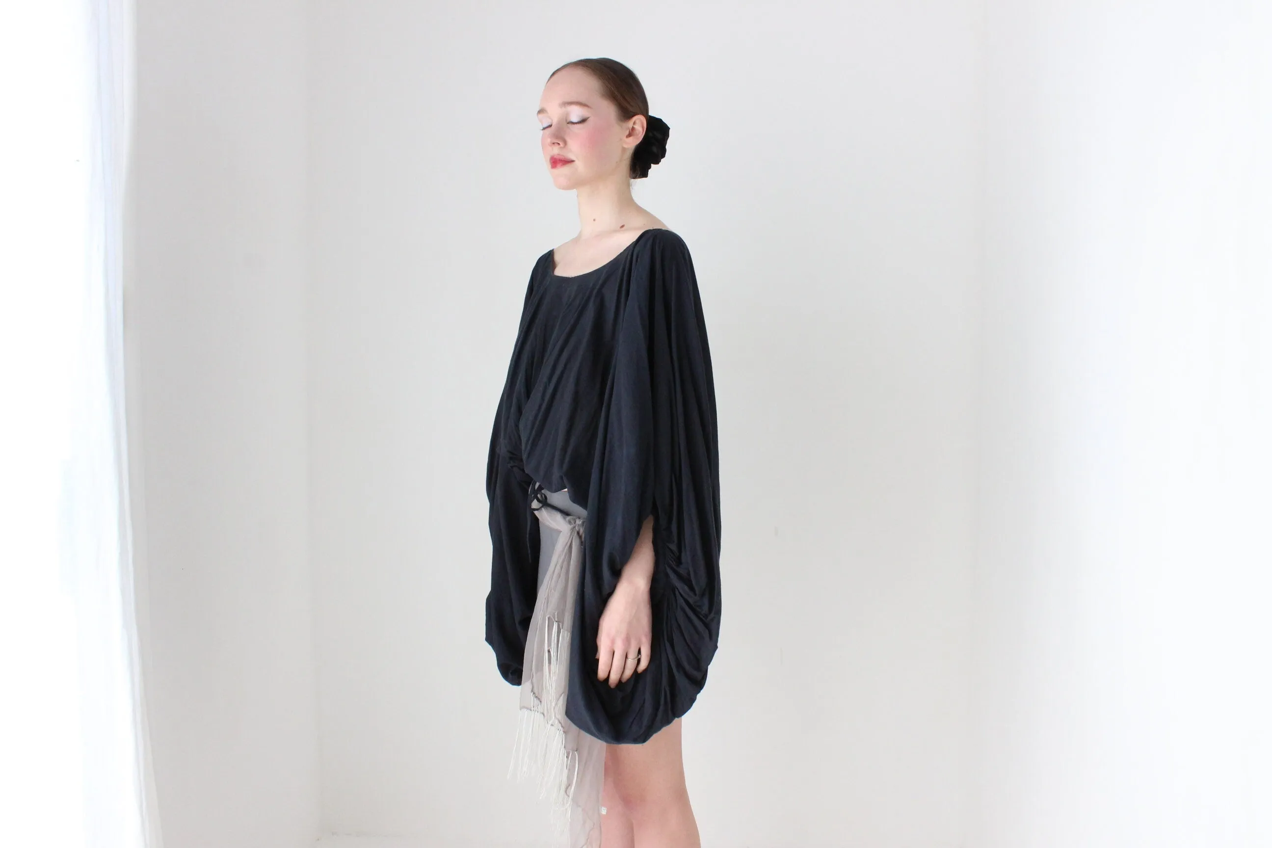 BALLETCORE Handmade Cotton Voluminous/Dramatic Balloon Sleeve Top