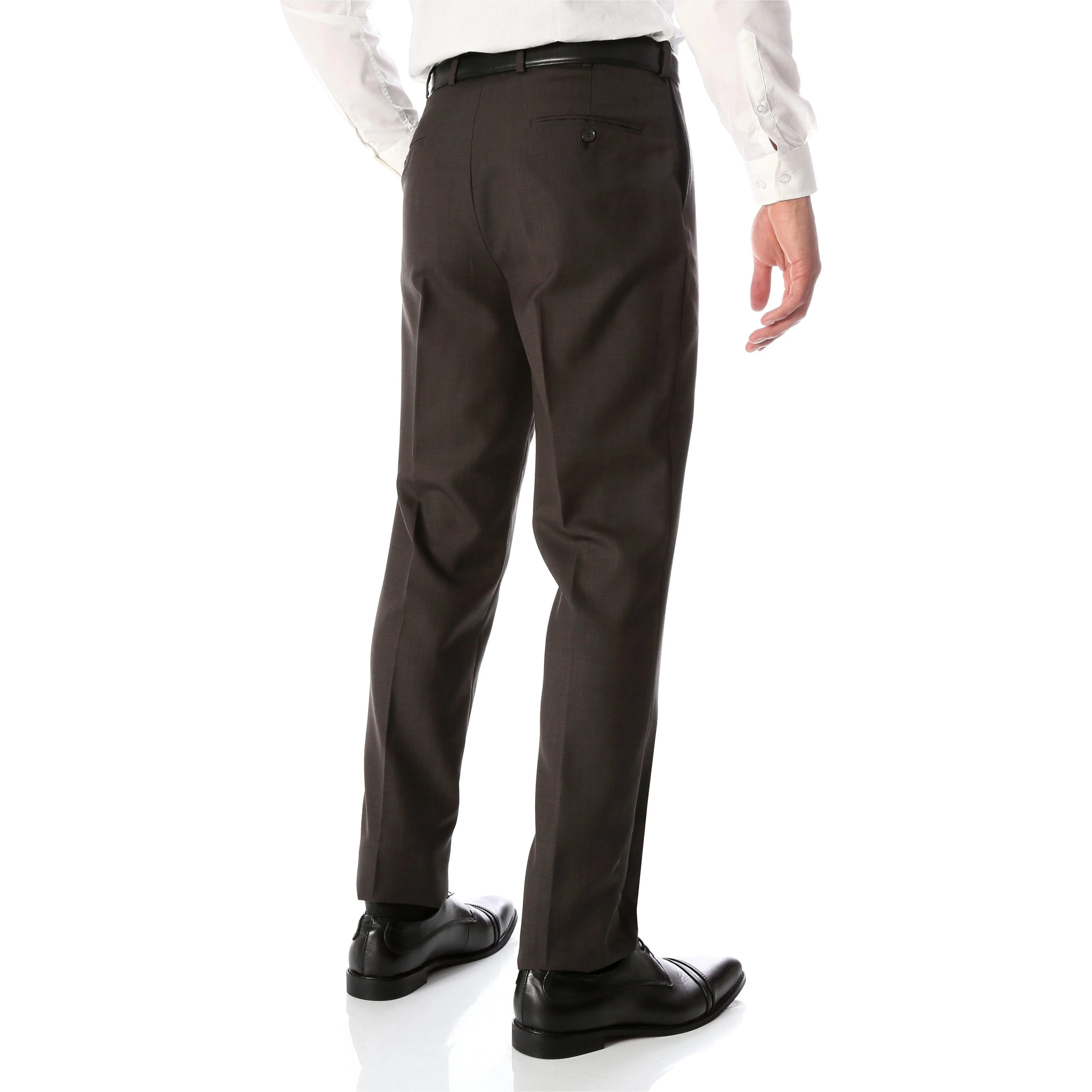 Ben Taupe Wool Blend Modern Fit Traveler Pants | Taupe Wool Pants for men