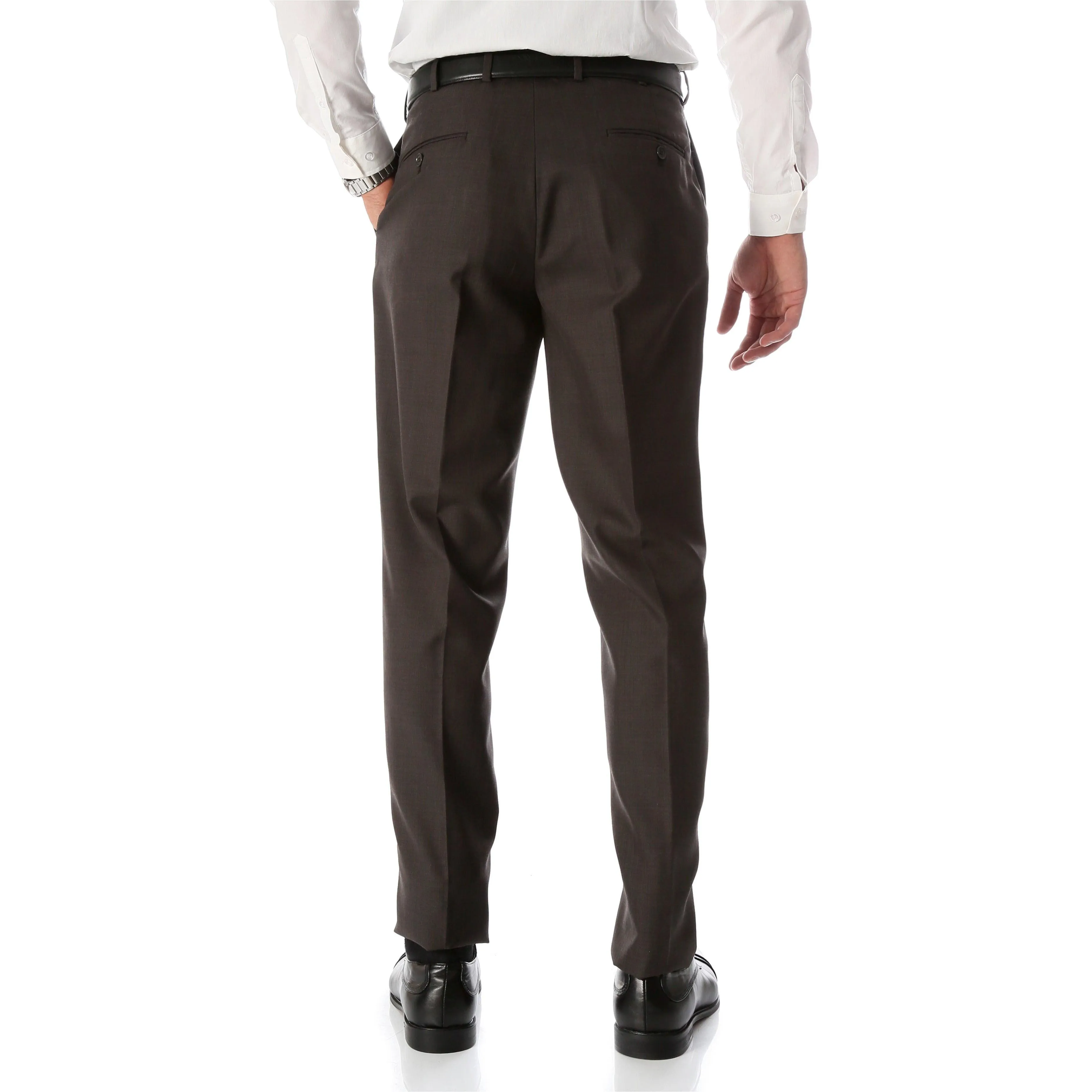 Ben Taupe Wool Blend Modern Fit Traveler Pants | Taupe Wool Pants for men