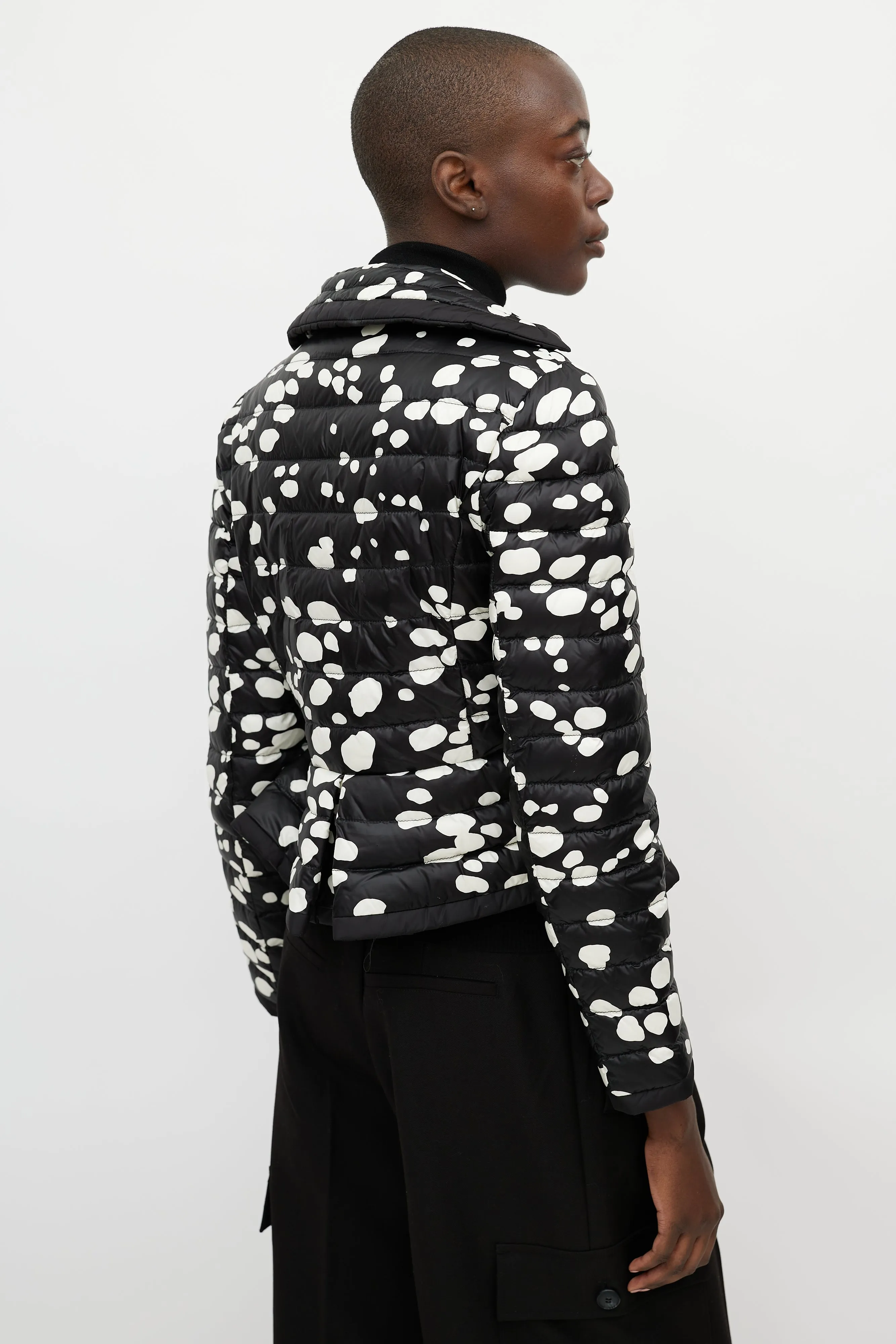 Black & White Dotted Nylon Jacket