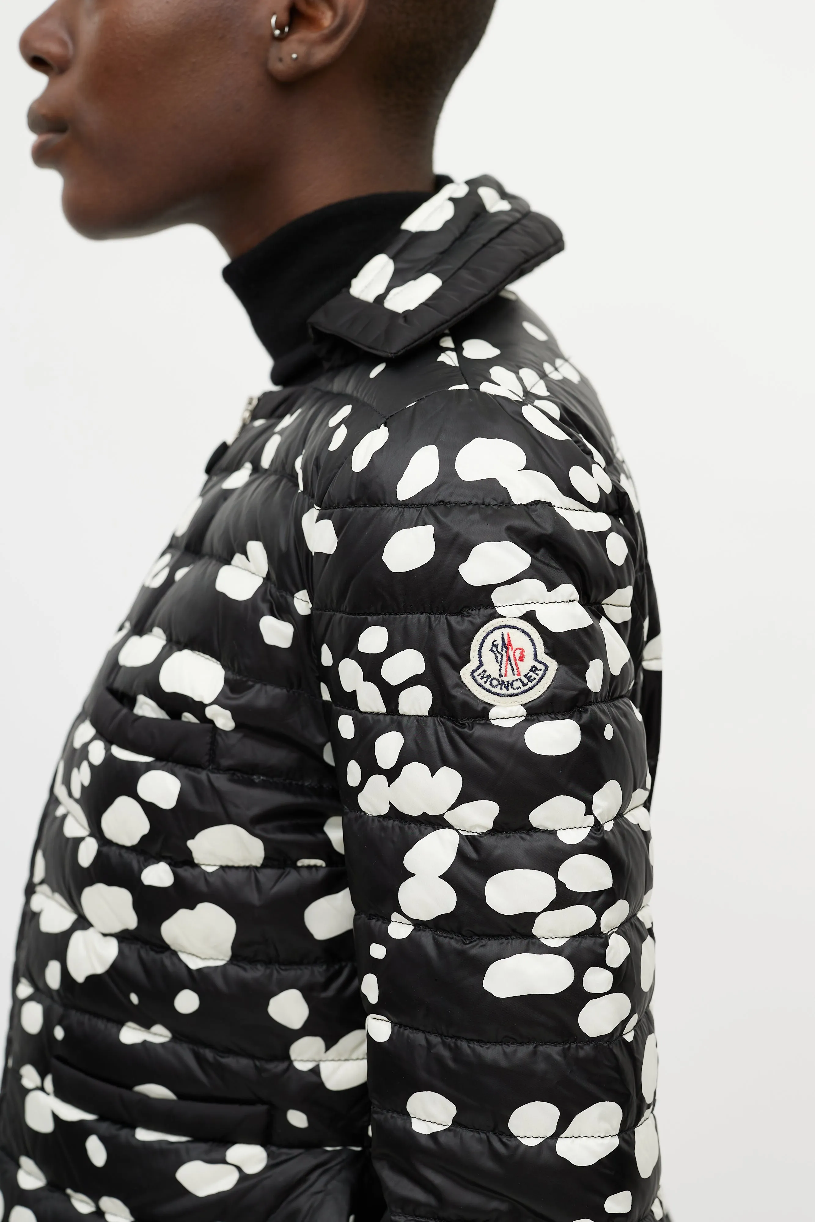 Black & White Dotted Nylon Jacket