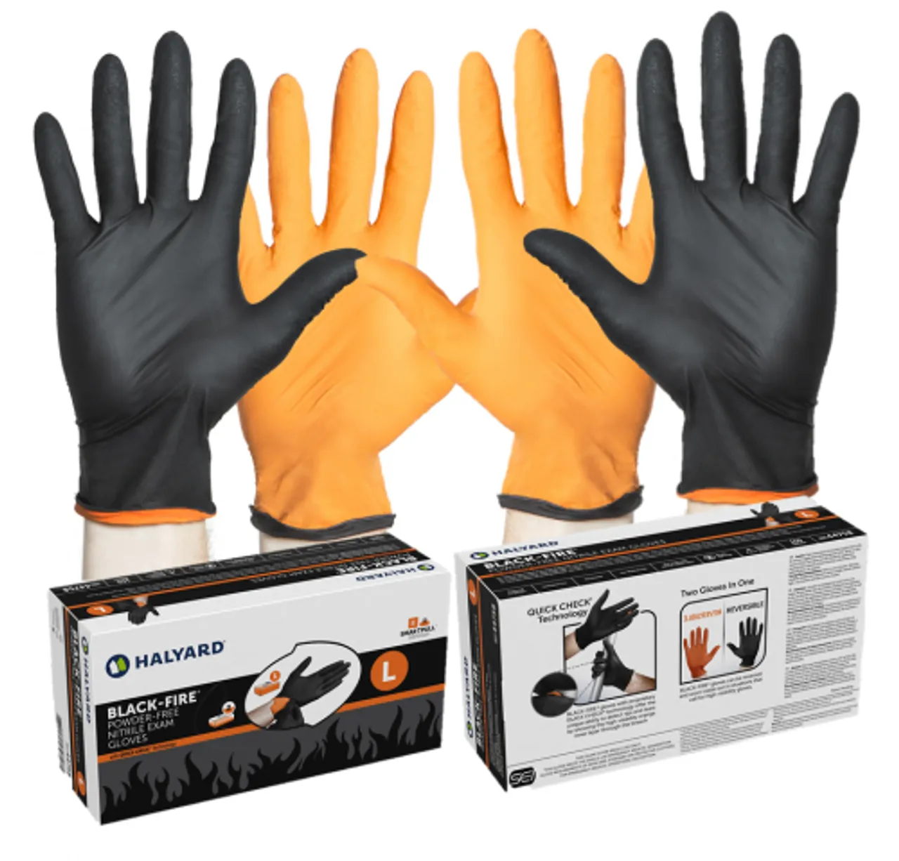 Black Fire Nitrile Breach Detection Gloves