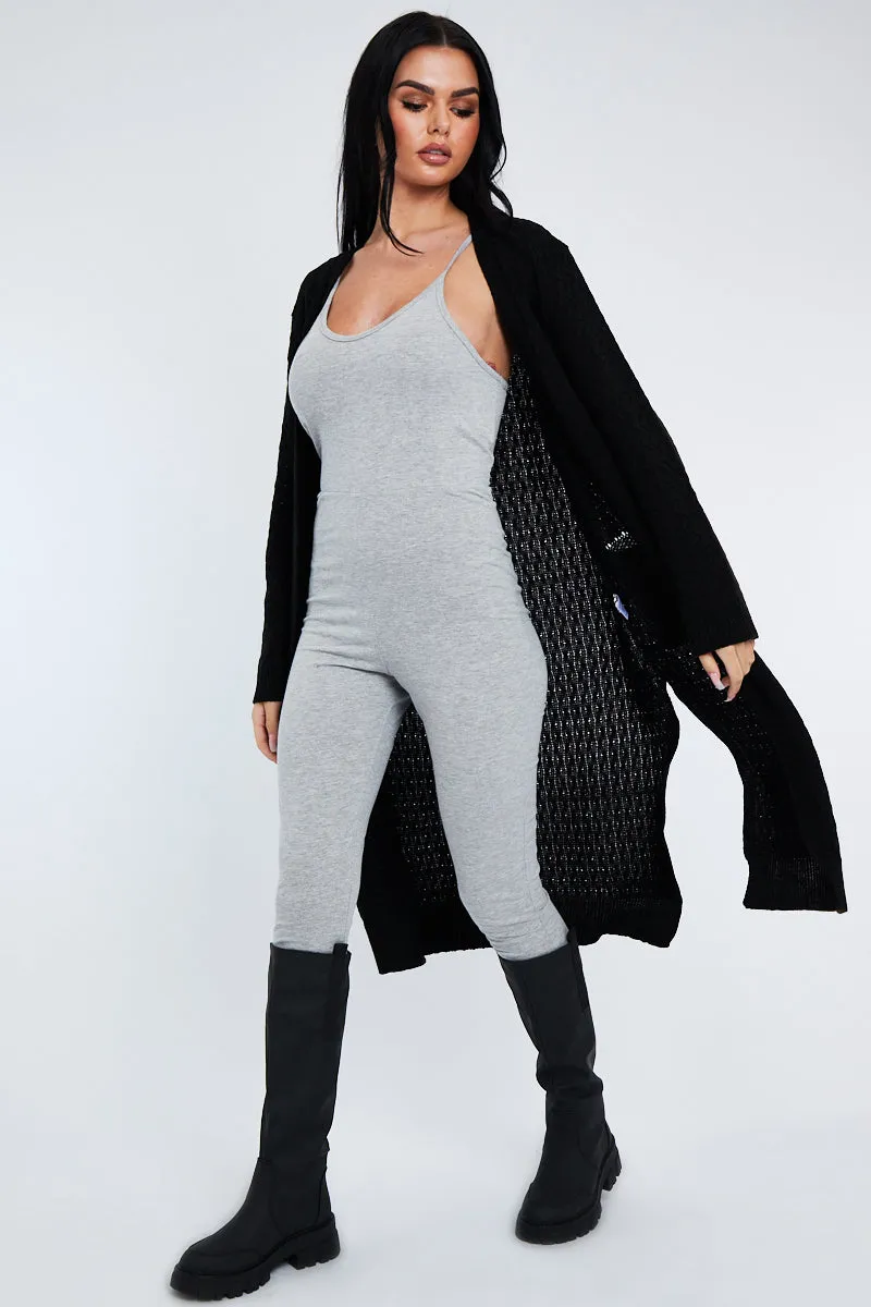 Black Long Knit Cardigan - Shola