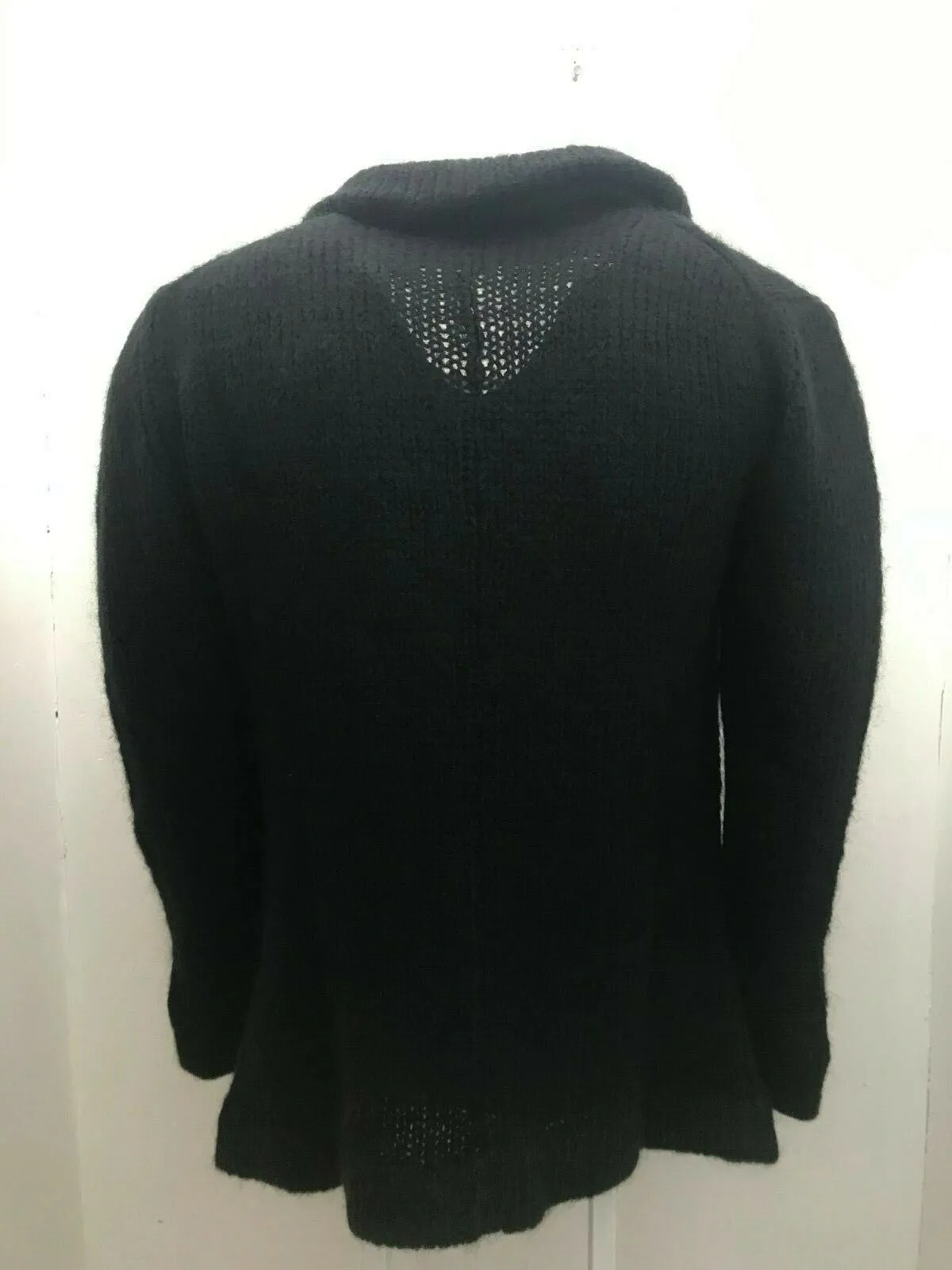 Black Mohair Button Cardigan