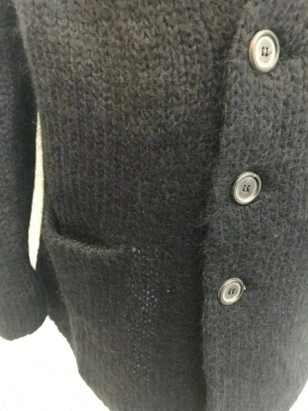 Black Mohair Button Cardigan