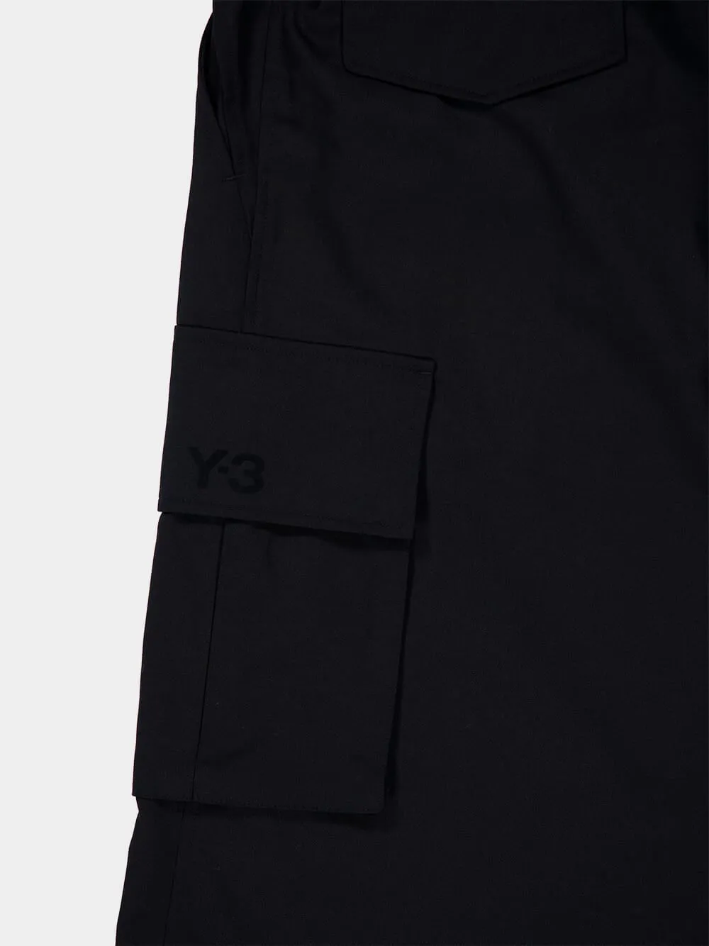 Black Refined Wool Cargo Tracksuit Trousers