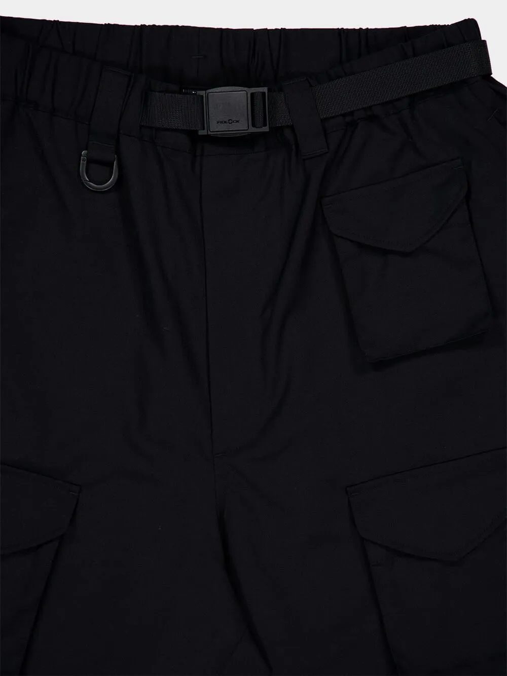 Black Refined Wool Cargo Tracksuit Trousers