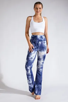 Black/White Plus Tie Dye Flared Yoga Pants