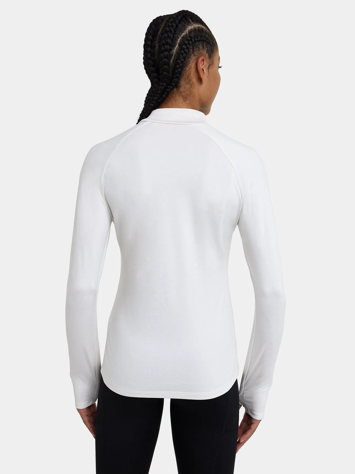 Bliss SuperThermal Long Sleeve Running Mock Neck Top For Women With Thumbholes & Brushed Inner Fabric