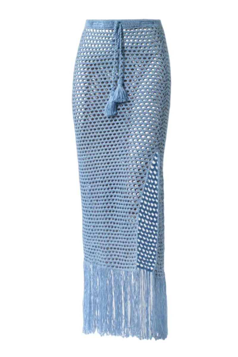 BLUE MERMAID KNITTED MAXI SKIRT