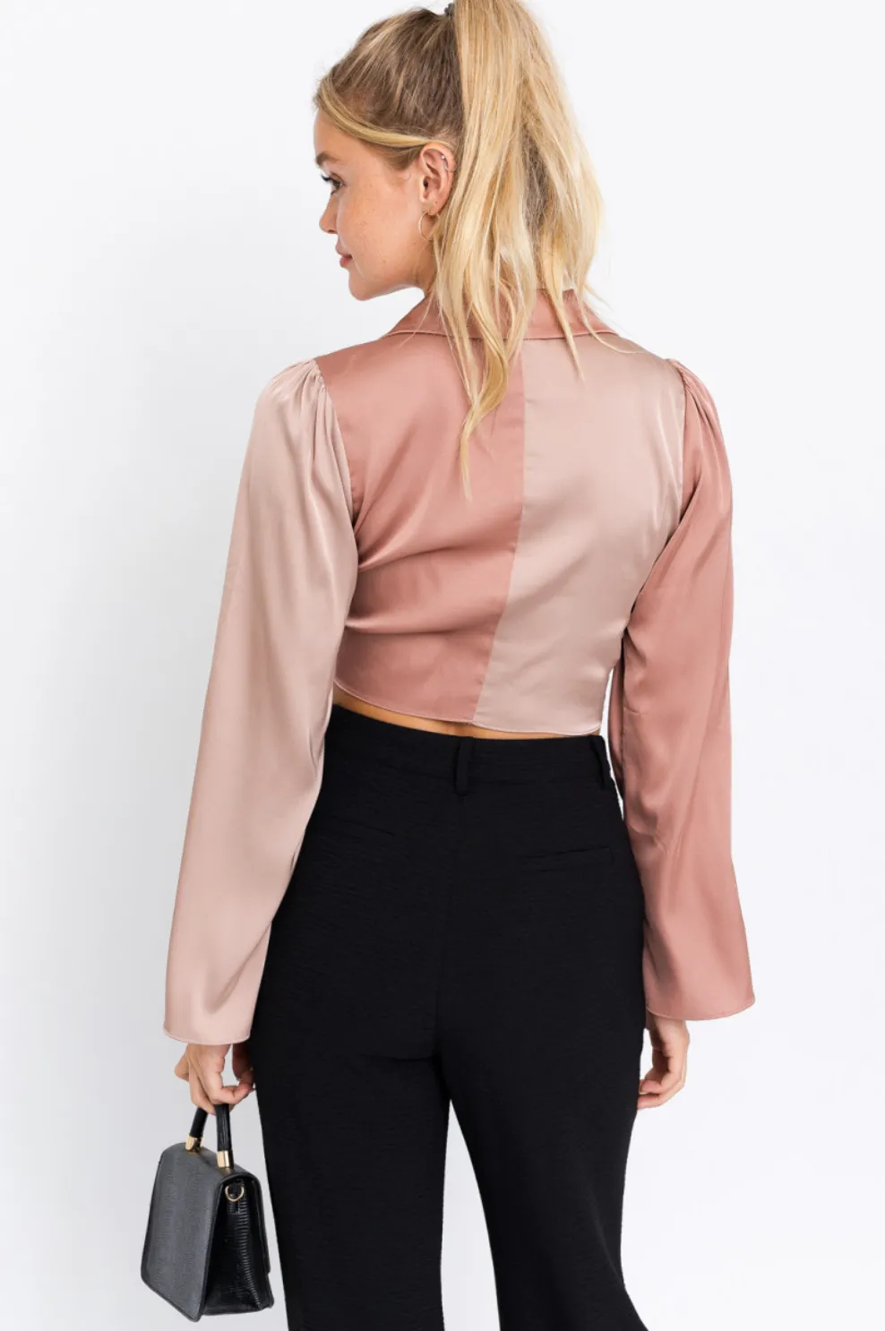 Blushing Babe Tie Front Top