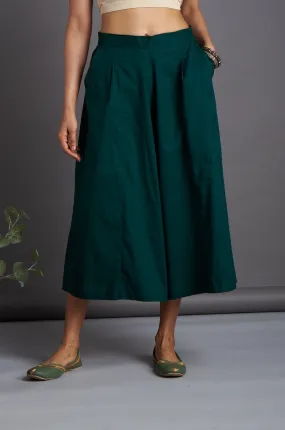 box pleated culotte - dark green