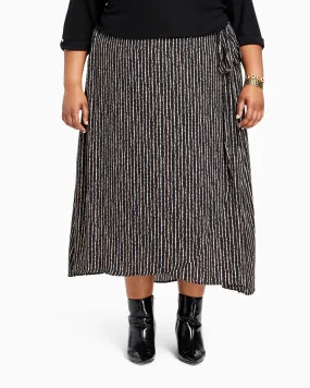 Buttercup High-Low Faux Wrap Skirt | Black / White