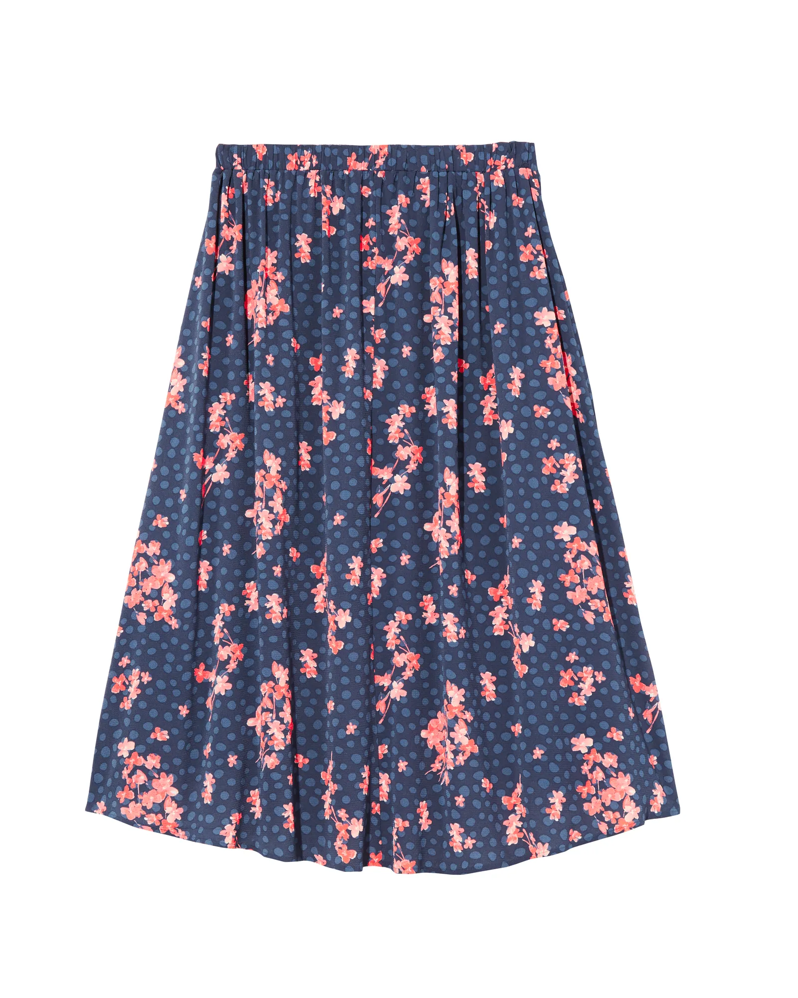 Buttercup High-Low Faux Wrap Skirt | Navy / Pink