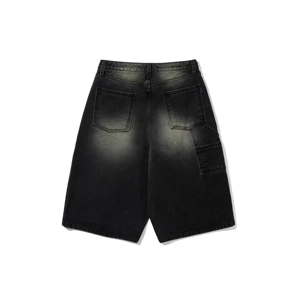 CARPENTER LOOSEFIT DENIM SHORT PANTS VINTAGE BLACK