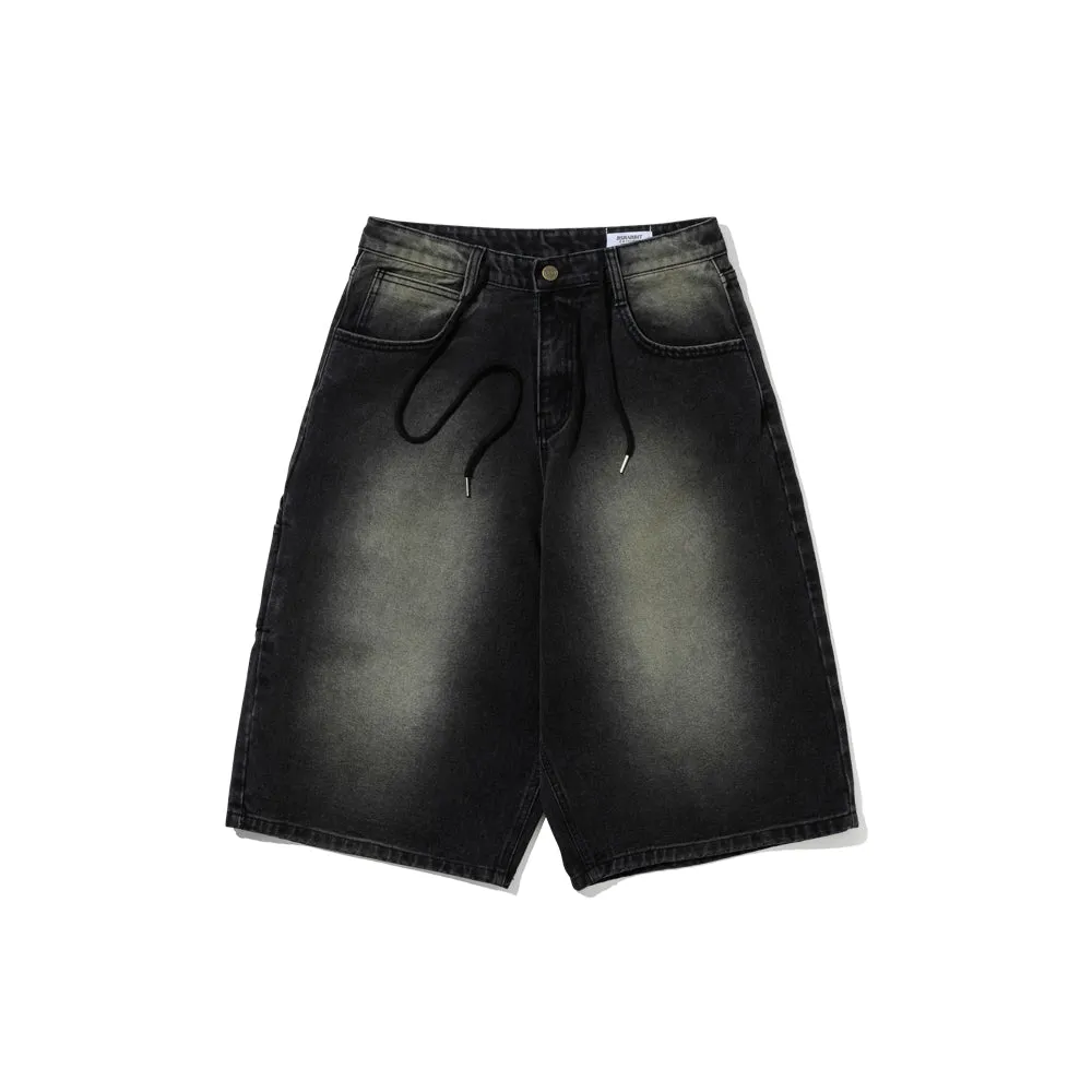 CARPENTER LOOSEFIT DENIM SHORT PANTS VINTAGE BLACK