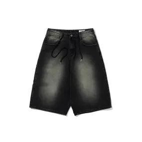 CARPENTER LOOSEFIT DENIM SHORT PANTS VINTAGE BLACK