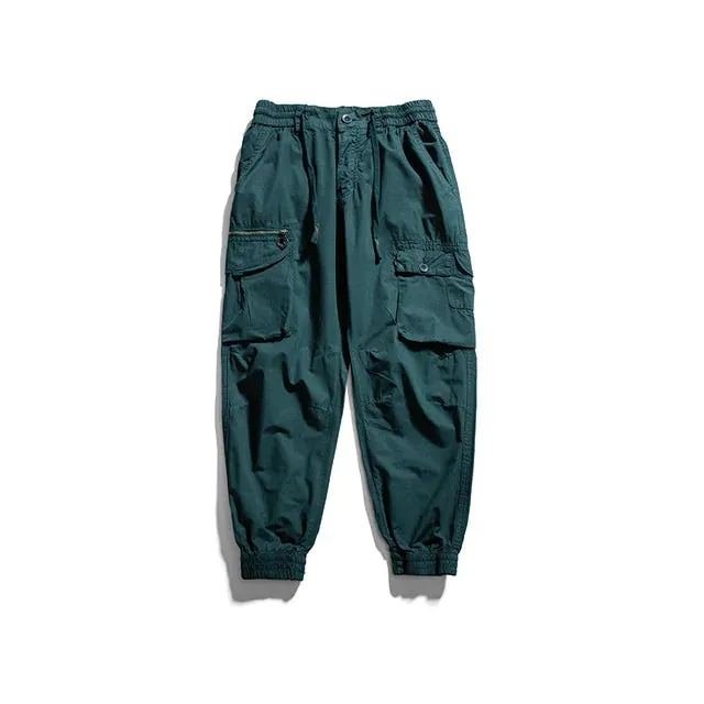 Casual Solid Cotton Cargo Pants