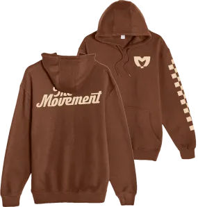 Checker Brand Pullover Hoodie (Brown)