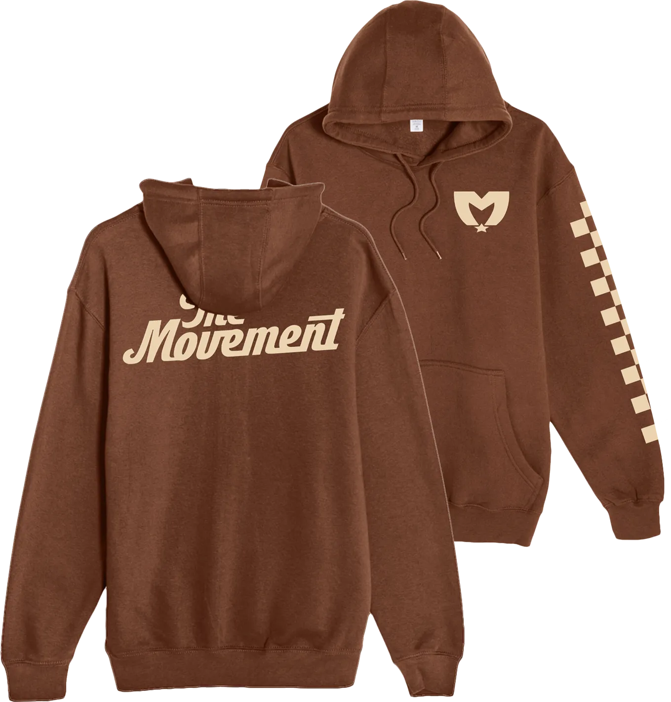 Checker Brand Pullover Hoodie (Brown)