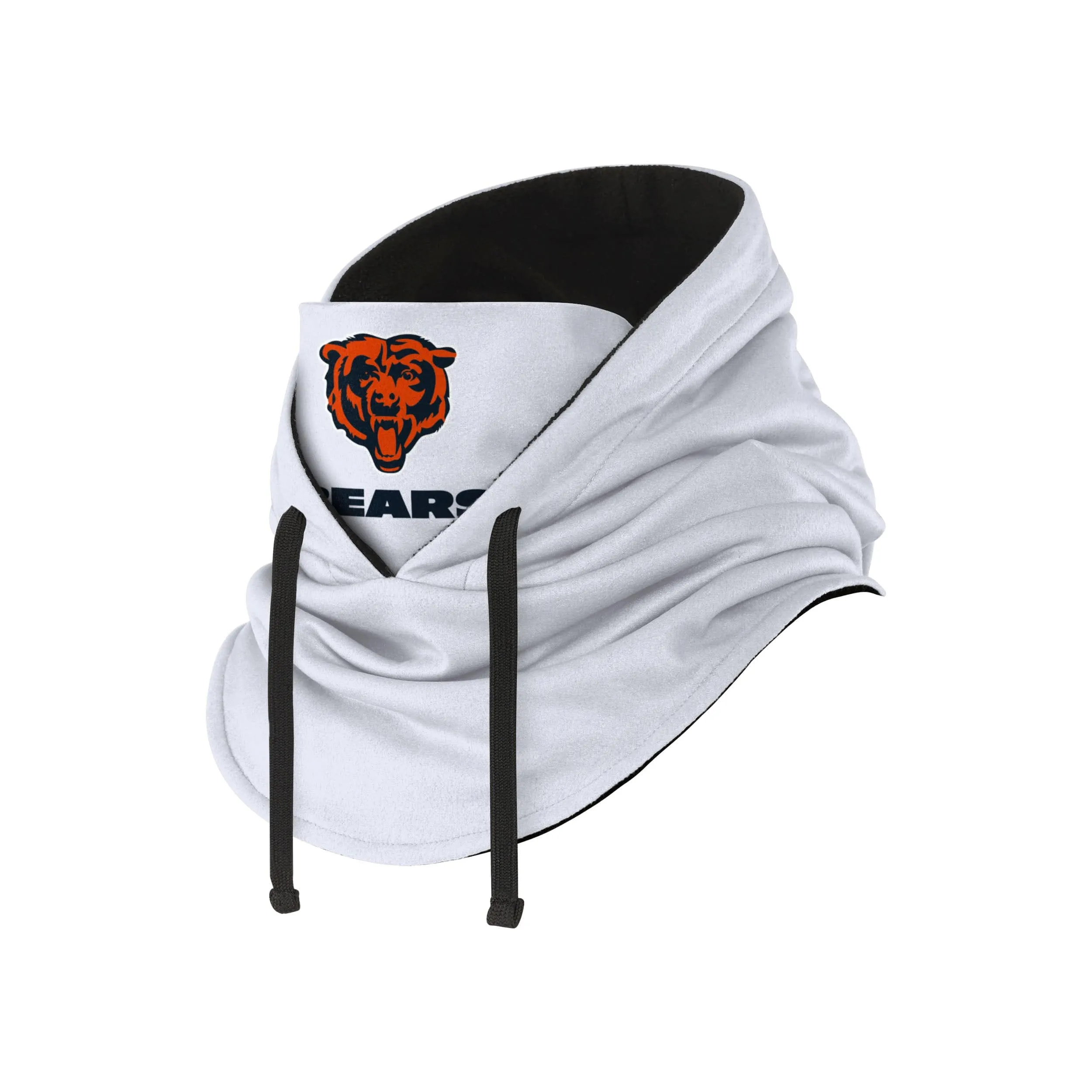 Chicago Bears NFL White Drawstring Hooded Gaiter